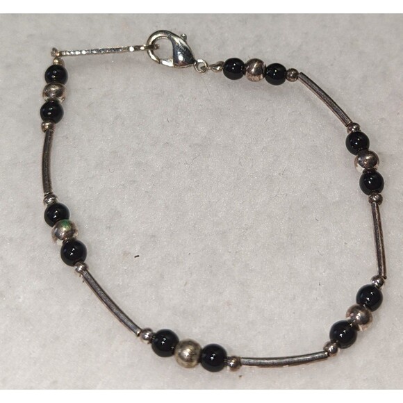 Napier Necklace and Bracelet in Silver and Black - Picture 5 of 9